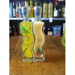 Limoncello and lemons cream in double bottle 20 cl.